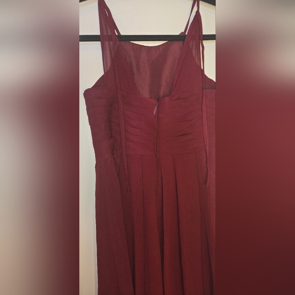 Azazie Ginny Deep Red Midi Dress - Picture 4 of 5